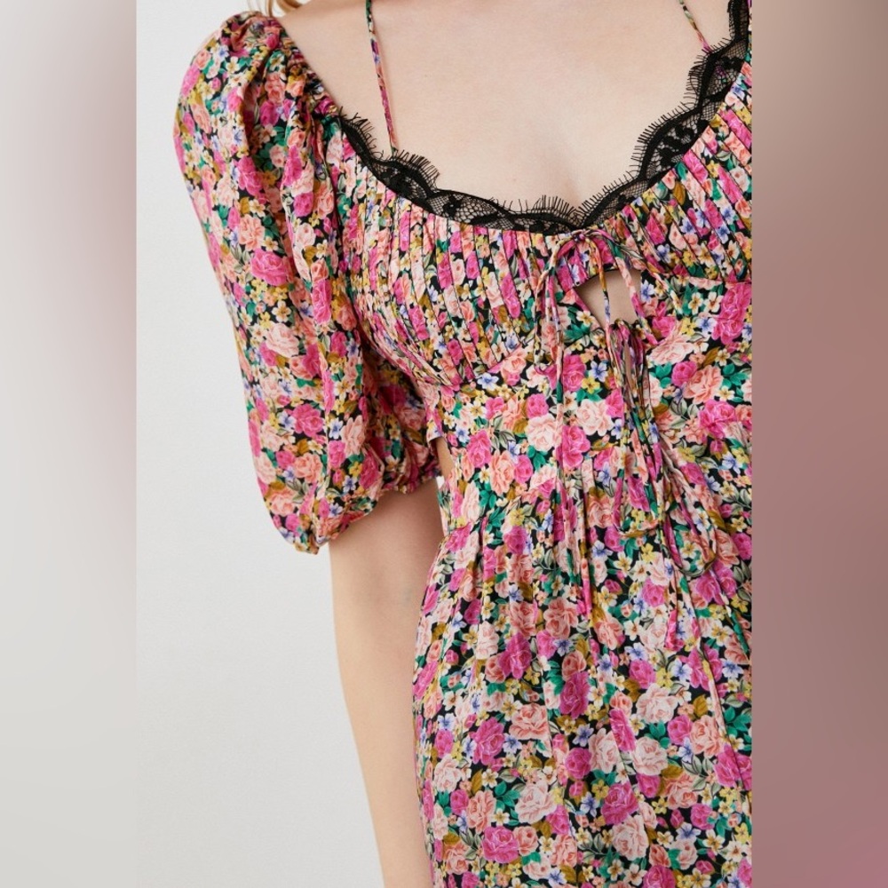 For Love and Lemon - Floral Pink Midi Dress - Picture 11 of 12